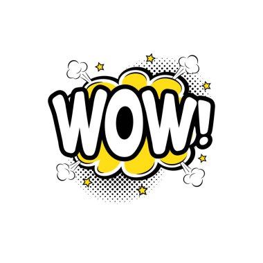 Pop Art Comic Style ve Wow Text ile Balon Konuşması