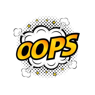 Pop Art Comic Style ve Oops Metni ile Balon Konuşması