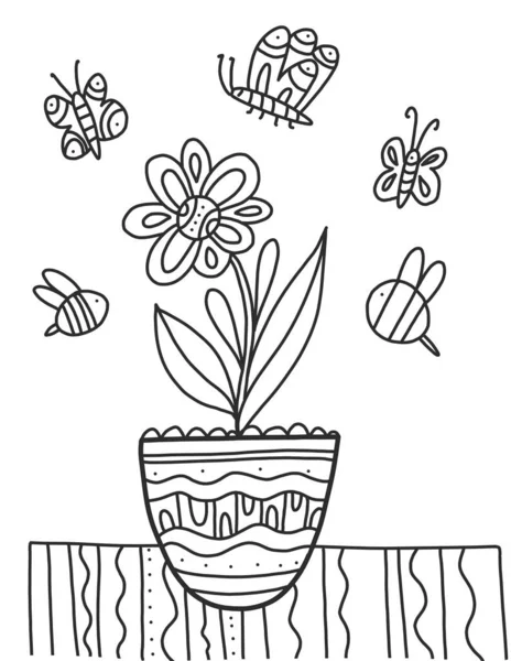 coloring book with flower vector spring coloring flowers