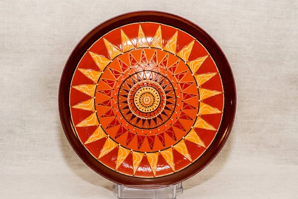 装飾セラミック皿を手で描いた アート 手作り — ストック写真