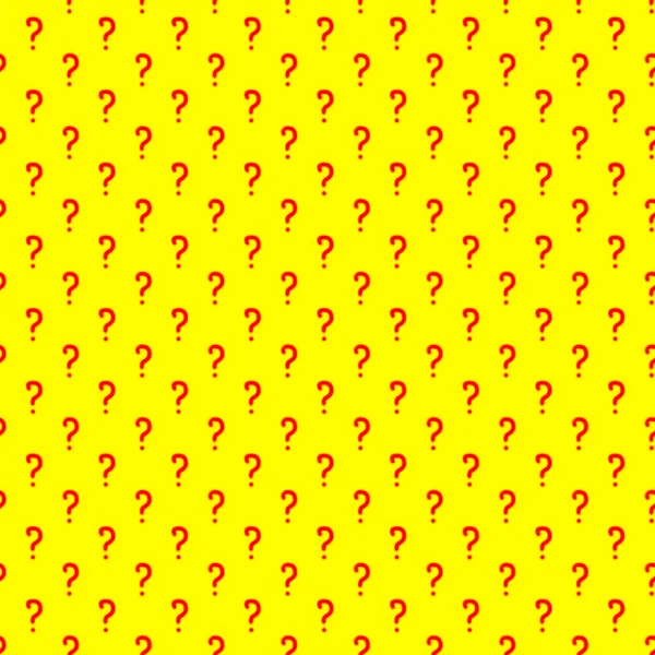 Seamless abstract background with red question marks on a yellow background — 스톡 사진