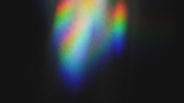 Spectrum Glares Sun Black Wall Sun Beams Making Spectrum Glare — Stock Video