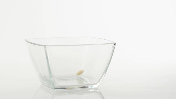 Fresh Healthy Food Yellow Cereals Fall Transparent Square Bowl White — 비디오