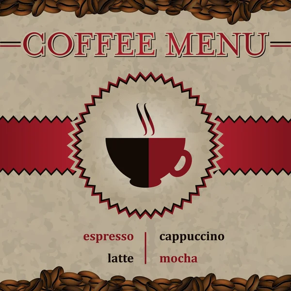 Coffee menu vector cover design. — Stock Vector