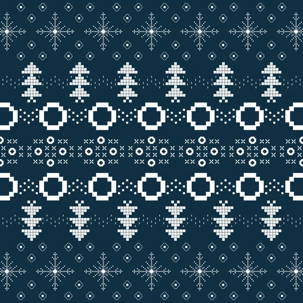 Winter or Christmas background with Norway knitted seamless pattern. — Stock Vector