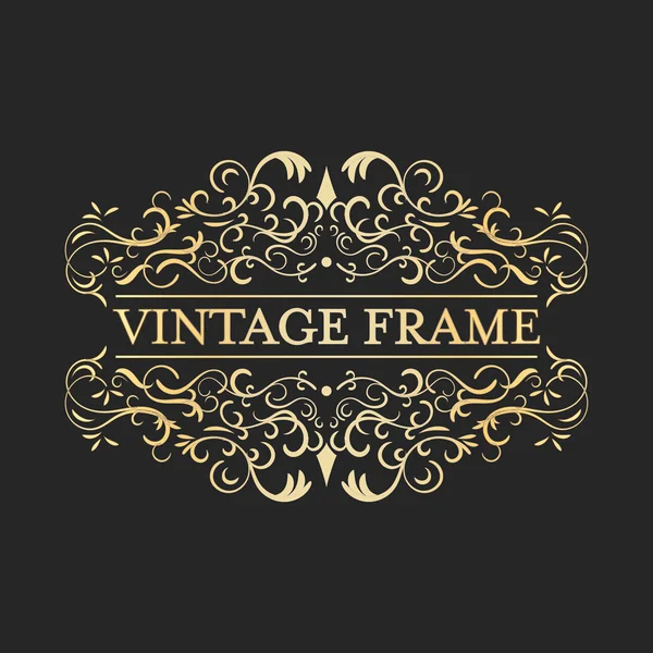 Vintage Vector goldener Rahmen im Vintage-Stil. Kalligrafische Gestaltung. — Stockvektor