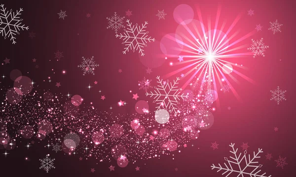 キラキラ、雪の結晶と星と光沢のある抽象的なベクトルの背景. — ストックベクタ