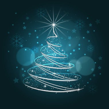 Noel Ağacı Vektör İllüstrasyonu.