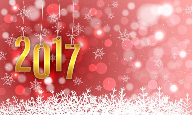 Mutlu yeni yıl 2017 vektör tebrik kartı.