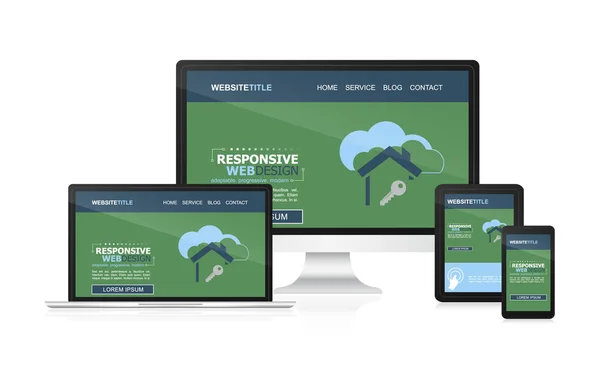 Responsive Design und Webgeräte. — Stockvektor