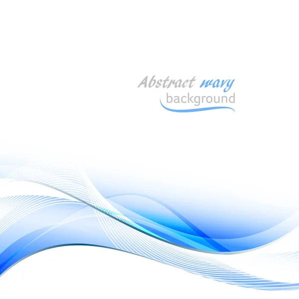 Abstract vector background with blue wavy pattern and place for your text. — Stock Vector