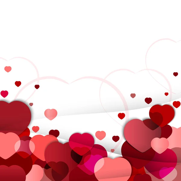 Valentin-nap vector háttér a különböző árnyalatú szívvel. — Stock Vector