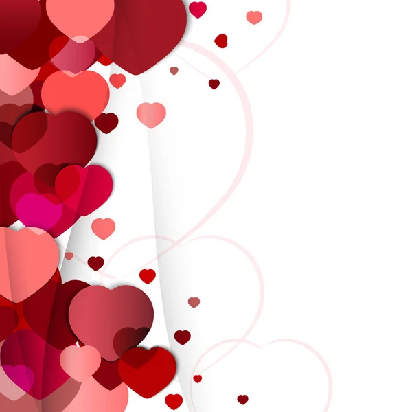 Valentines Day vector background with hearts of different shades. — Stock Vector