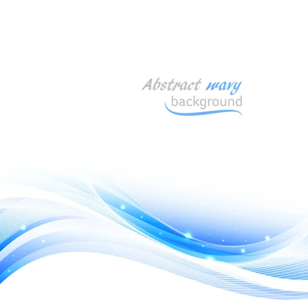 Abstract vector background with blue wavy pattern and place for your text. — Stock Vector