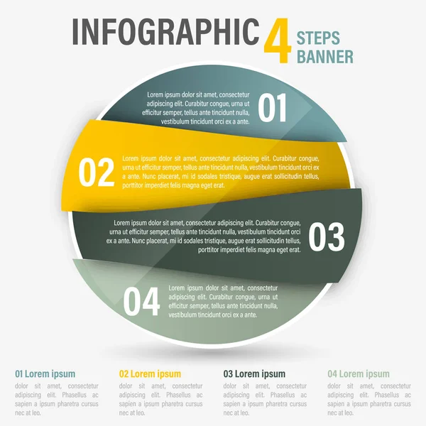 Infográfico banner vetorial de quatro passos. Parte 4 . — Vetor de Stock