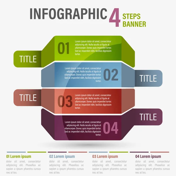 Dört iş adımları Infographic şablon bakış açısı ile. Kullanılabilir düzen, iş akışı, numarası seçenekleri için. Bölüm 34. — Stok Vektör