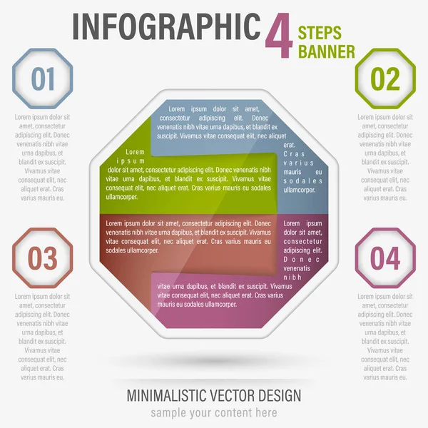 Abstrakta verksamhet fyra steg vektor infographic banner. Del 42. — Stock vektor