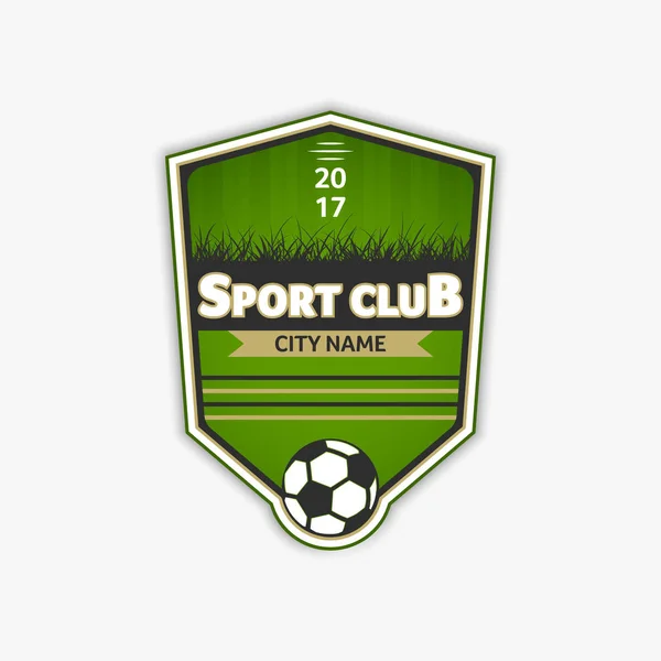 グリーン サッカー ベクトルのロゴ。サッカー ロゴタイプ. — ストックベクタ