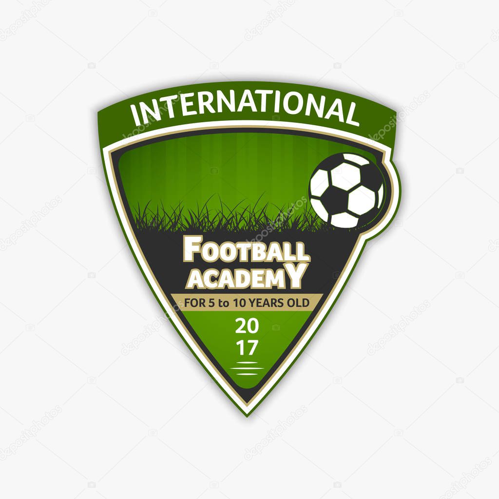 Green soccer logo. Football logotype. Vector illustration.