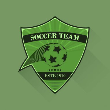 Futbol logosu. Futbol logo düz tasarım. Spor vektör çizim.