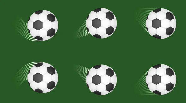 Set of Soccer balls. Football shot. Goal. Sport vector design template. — Stock Vector