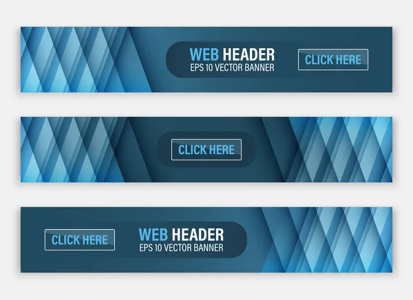Intestazione web, insieme di banner astratti orizzontali vettoriali . — Vettoriale Stock