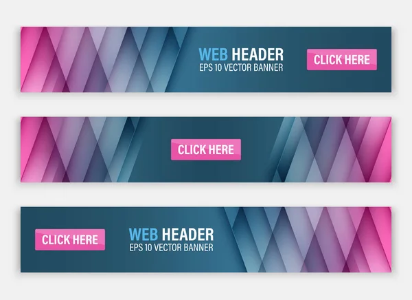Horizontal vector website header or banner. — Stock Vector