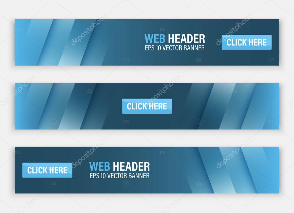 Horizontal vector website header or banner.