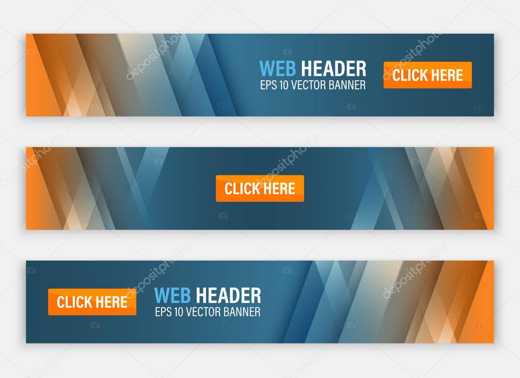 Abstract website header. Horizontal vector banners.