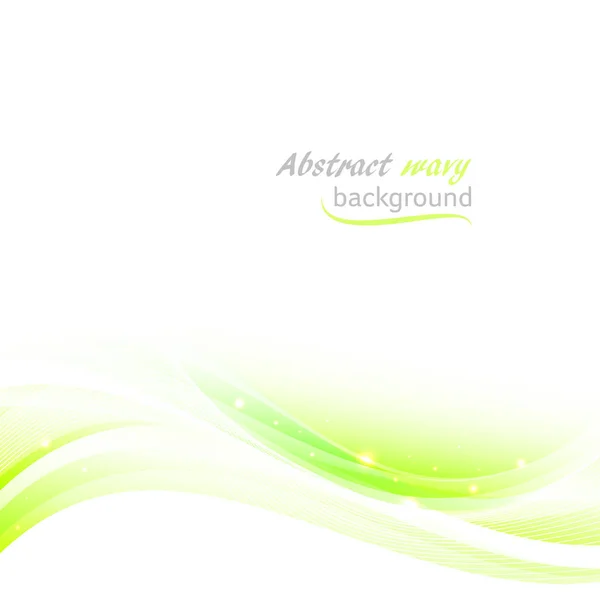 Abstract vector background with green wavy pattern and place for your text. — Stock Vector