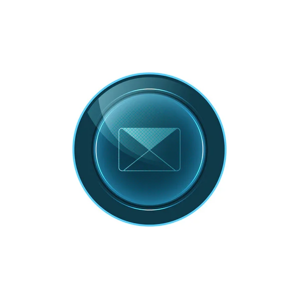 Enveloppe bouton Web sur fond blanc. Icône email. Conception vectorielle . — Image vectorielle