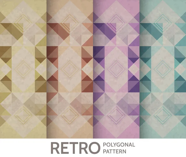 Conjunto de padrão poligonal vintage. Fundo geométrico vetorial . — Vetor de Stock