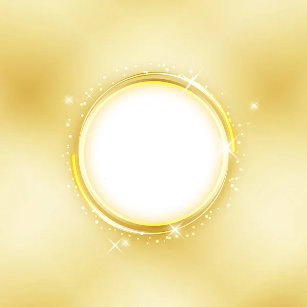 Золотой векторный фон. Золотое кольцо со звездами блеск . — стоковый вектор