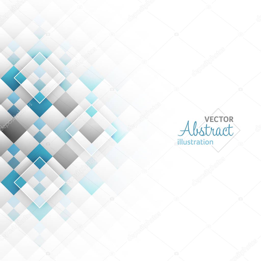 Abstract vector geometric futuristic background with squares.