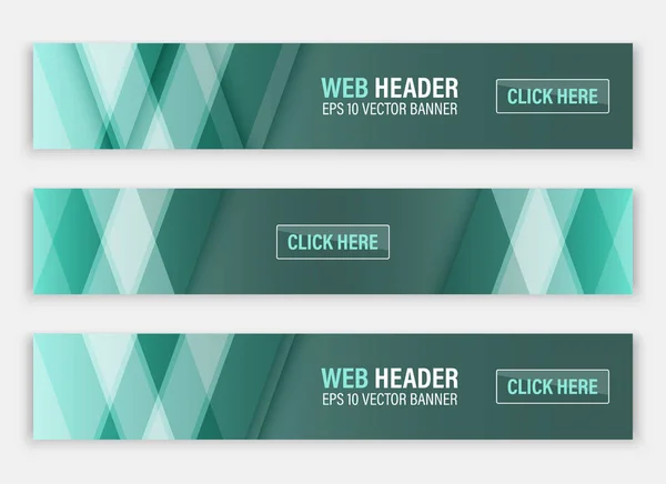 Encabezado web, conjunto de banners abstractos horizontales vectoriales . — Archivo Imágenes Vectoriales