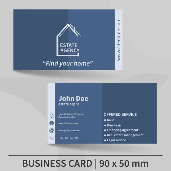 ビジネス カードのテンプレートです。不動産会社。ベクター デザイン. — ストックベクタ