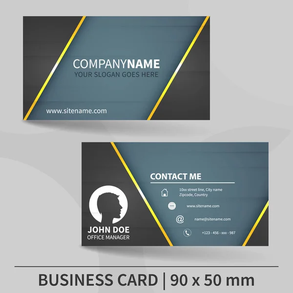 Business card template. Suitable for printing. Vector illustration. — Stock Vector