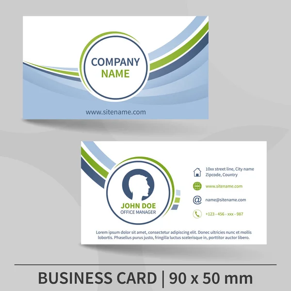 Business card template. Vector illustration. — Stock Vector