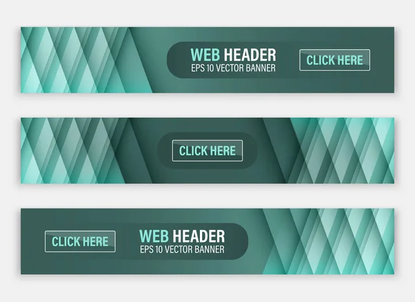 Web header, set of vector horizontal abstract banners. — Stock Vector