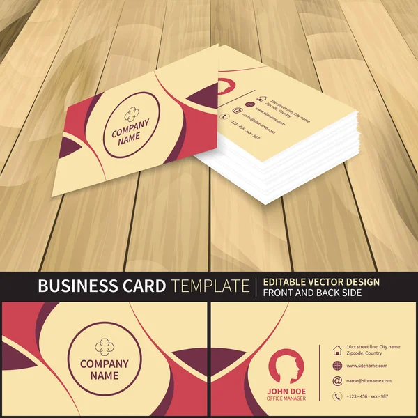 Creative business card mock-up template. Vector illustration with front and back side. — Stock Vector