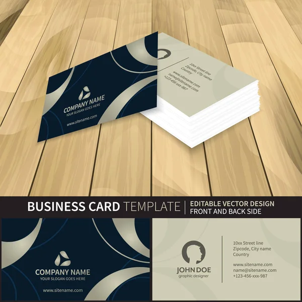 Business card vector template with front and back side. — Stock Vector