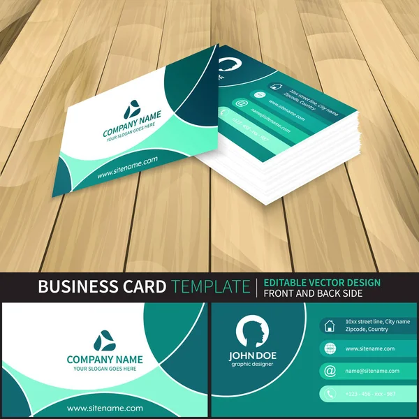 Creative vector business card template design with front and back side. — Stock Vector