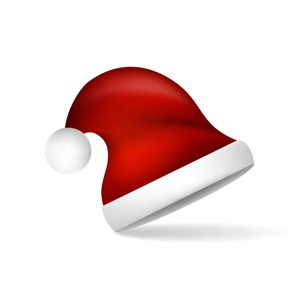 Красная рождественская шляпа Санта Клауса. Векторная иллюстрация . — стоковый вектор