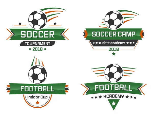 Logotype vectoriel sport. Académie de football. Coupe intérieure. Camp et tournoi de football . — Image vectorielle