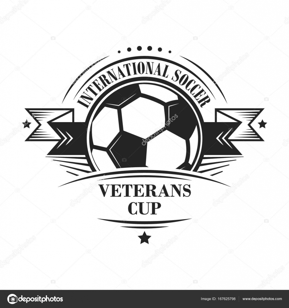 International soccer veterans cup logotype or emblem in retro style