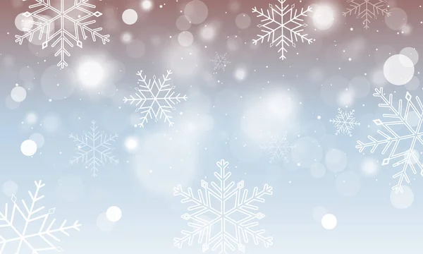 Abstract vector winter wallpaper. Sneeuwvlokken, cirkels en gloeiende elementen. — Stockvector