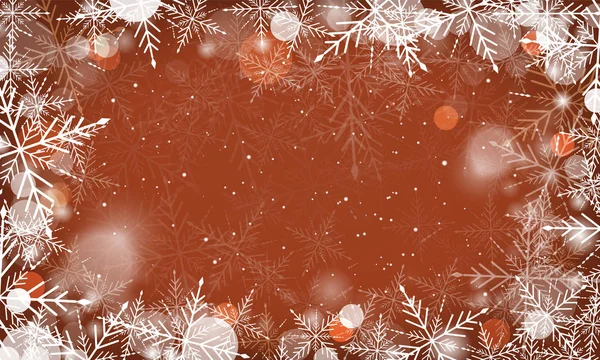 Fond vectoriel d'hiver avec flocons de neige et éléments lumineux . — Image vectorielle