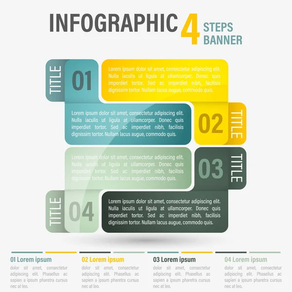 Abstrakta verksamhet fyra steg infographic mall. Kan användas för layout, arbetsflöde, antal alternativ. Del 25. — Stock vektor