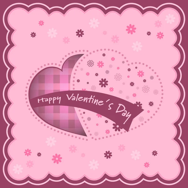Valentinstag Vektor Hintergrund mit Herzen und Blumen im Inneren. — Stockvektor