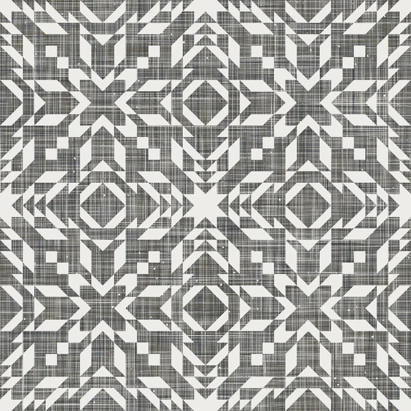 Conception sans couture de swatch kilim sur la texture de lin — Image vectorielle